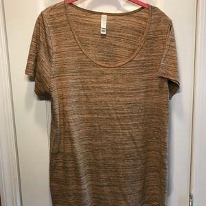 Large LuLaroe Classic T Heathered Brown